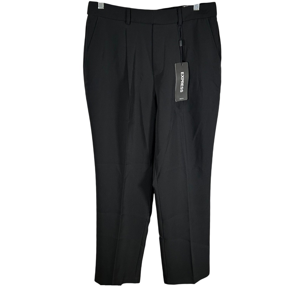 Express Podcaster High Waist Straight Leg Pants Black Size 10 Dress Pants New